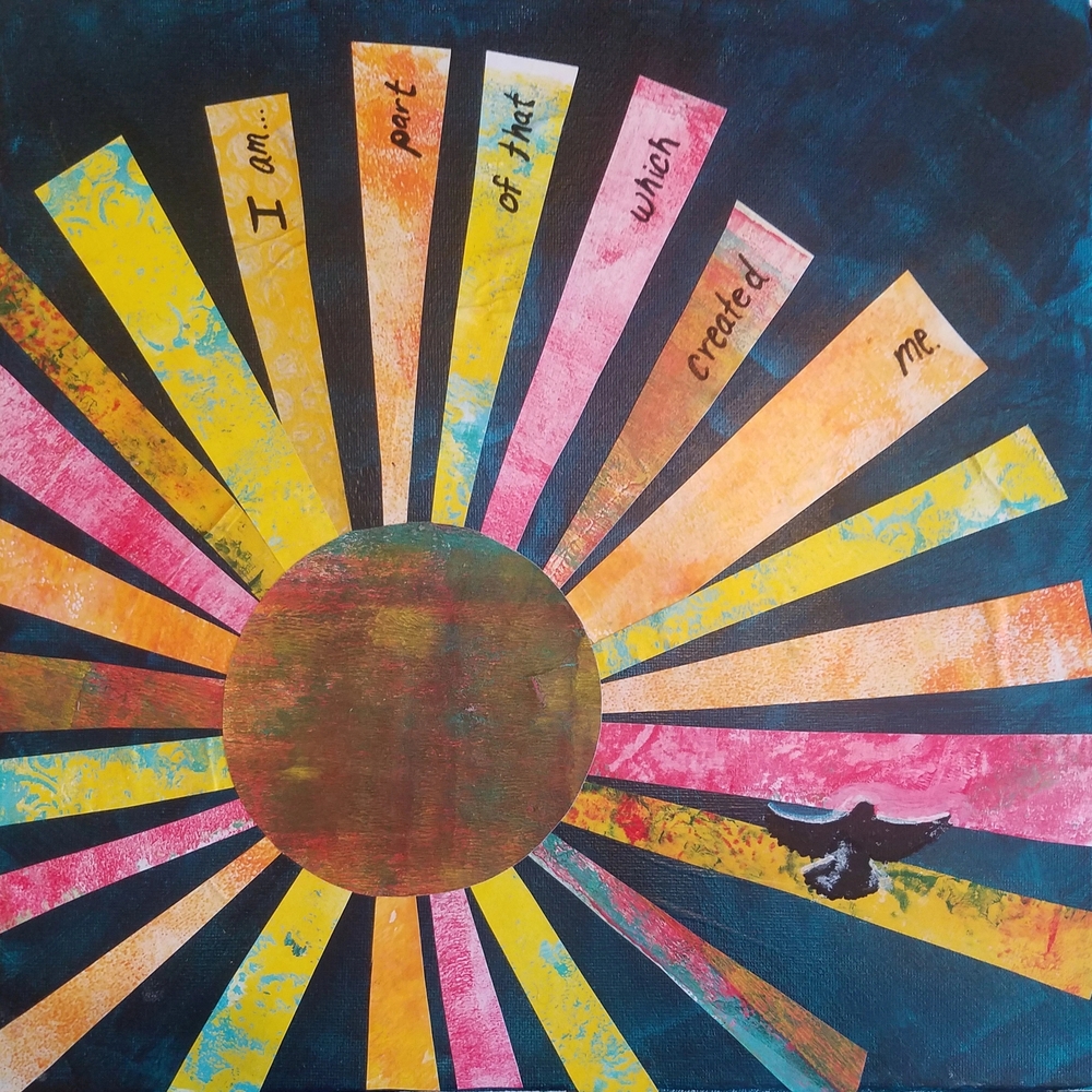 Colorful Abstract Sunburst Canvas Art